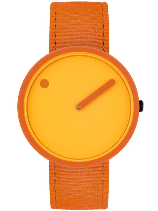 Picto Damen Uhr mit Gelb Stoffarmband
