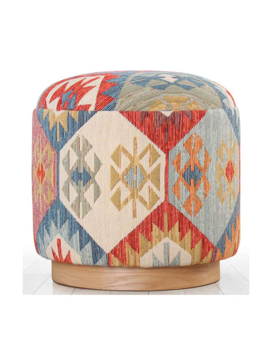 Stool For Living Room Upholstered with Fabric Ferruz Multi 42x42x43cm