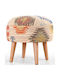 Stool For Living Room Upholstered with Fabric Sefian Multi 46x46x42cm