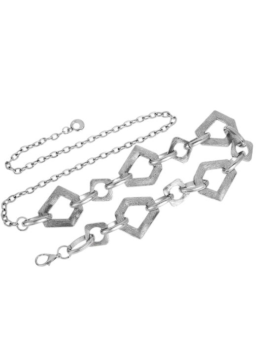 Women's Chain Belt Metal Retro Design Silver Colour 296s