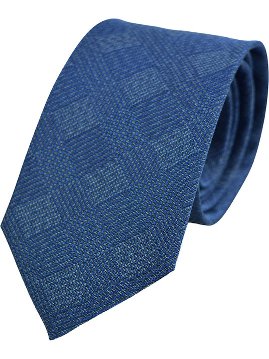 Makis Tselios Fashion Men's Tie Silk Printed in Blue Color