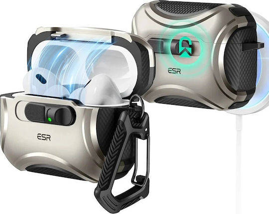 ESR Cyber Hülle Silikon in Silber Farbe für Apple AirPods Pro 3