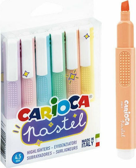 Carioca Pastel Μαρκαδόροι Υπογράμμισης Pastel 4.5mm Σετ 6 χρώματα