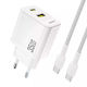 Dudao GaN с USB-A порт и USB-C порт и кабел USB...