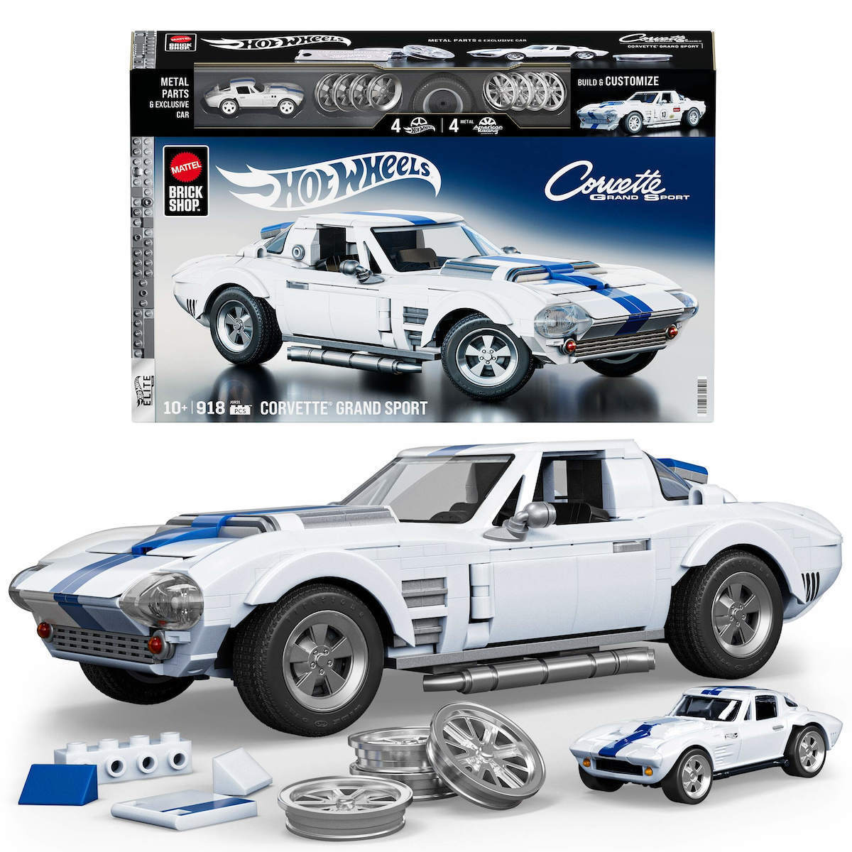 Mattel Brick Shop Cuburi de Construit Hot Wheels Elite Series