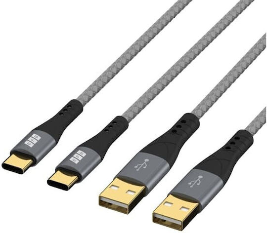 EFB Braided USB 2.0 Cable USB-C male - USB-A 60W PD Χρυσό 2m