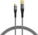 EFB Braided USB 2.0 Cable USB-C male - USB-A 60W Γκρι 3m