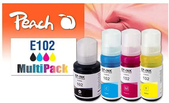 Peach Πακέτο Συμβατών Μελανιών Εκτυπωτή InkJet Epson 102 127ml Μαύρο 1τμχ