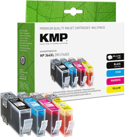 KMP Πακέτο Συμβατών Μελανιών Εκτυπωτή InkJet HP Nr.364XL N9J74AE 250 Σελίδων Μαύρο 1τμχ
