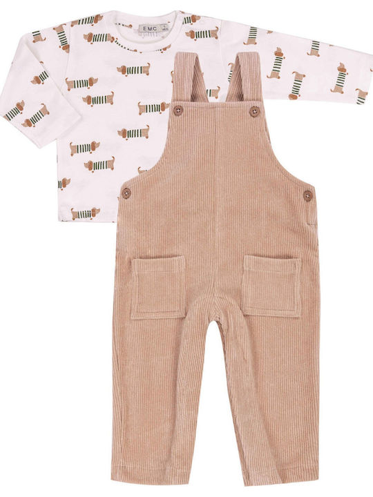 Kinderbekleidungssets mit Latzhose Winter 2Stücke Weiß
