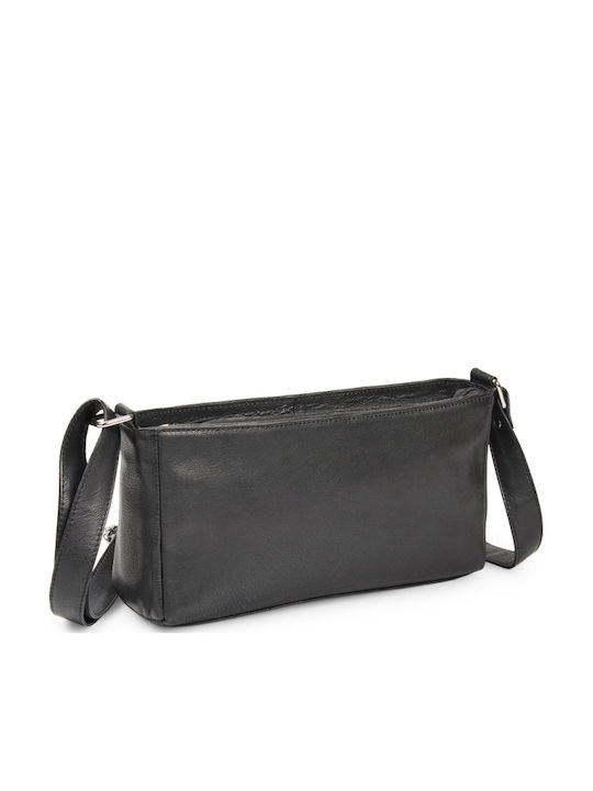 Leder Damentasche Schultertasche Schwarz