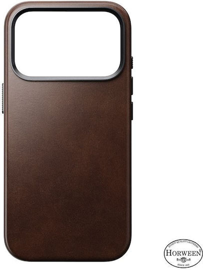 Nomad Rustic Back Cover Piele / Silicon 1.15mm Maro (iPhone 17 Pro Nokia 2.4)