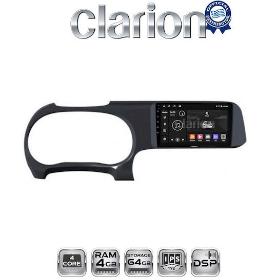 Clarion Car Audio System for Hyundai i10 2021 (Bluetooth/USB/WiFi/GPS/Apple-Carplay/Android-Auto) with Touch Screen 9"
