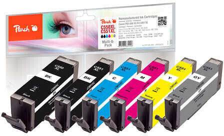 Peach Συμβατό Μελάνι Εκτυπωτή InkJet Canon PGI-550XL/CLI-551XL 685 Σελίδων 11ml Πολλαπλό (Color) 1τμχ
