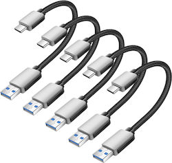 Avizar Pack 5x Mini USB zu USB-C Kabel 15cm Carplay Android Auto Ladestation Graues Avizar Pack 5x Mini USB zu USB-C Kabel 15cm Carplay Android Auto Ladestation Graues
