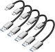 Avizar Pack of 5 Mini USB to USB-C Cables 15cm Carplay Android Auto Charging Station Gray