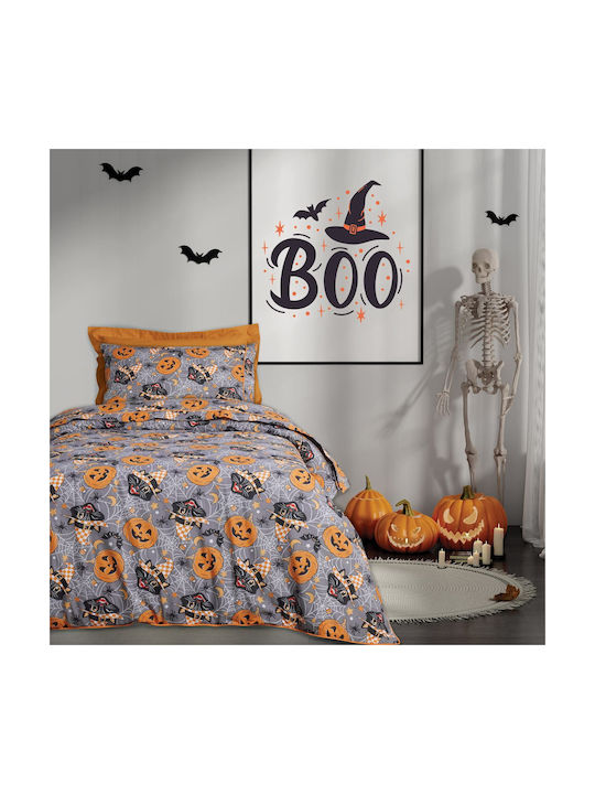 Das Home Σετ Παιδική Παπλωματοθήκη Μονή Grey, Orange