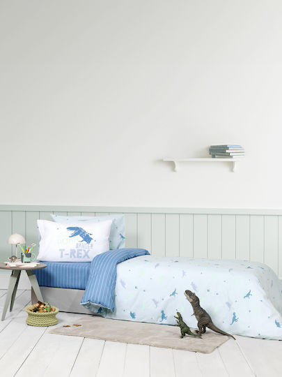 Nima Set Kids Duvet Cover Single with Pillowcase Cotton Blue 160x240cm