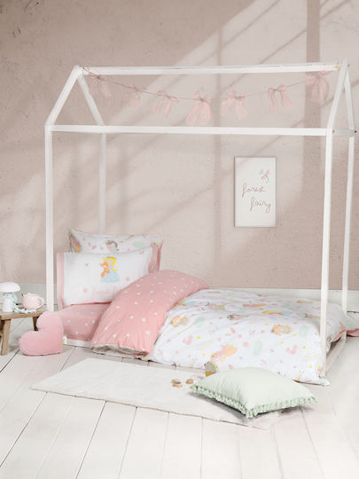 Nima Set Kinderbettbezug Einzel mit Kissenbezug Baumwolle Forest Fairy 160x240cm
