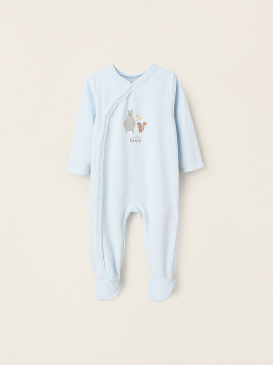 Zippy Бебешко Боди Дълъг ръкав Велур Sky Blue