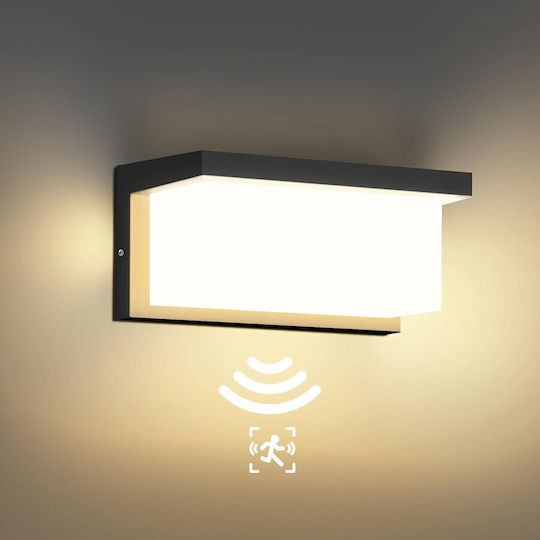Rovo Montat pe perete Lampă Solară 24W 2400lm Alb Cald 3000K cu Senzor de Mișcare IP65 13.5bucx7.5bucx7.5buccm