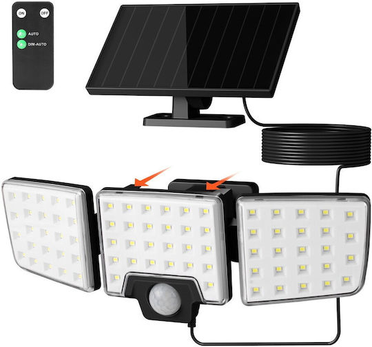 Lampa Montat pe perete Lampă Solară 1000lm Alb Rece 6500K cu Senzor de Mișcare și Telecomandă IP65 25.9bucx10bucx8.9buccm