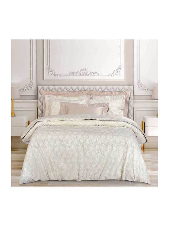 Greenwich Polo Club Bettbezug-Set Baumwolle Übergröße mit 2 Kissenbezügen 220x240 Essential Ecru, Taupe
