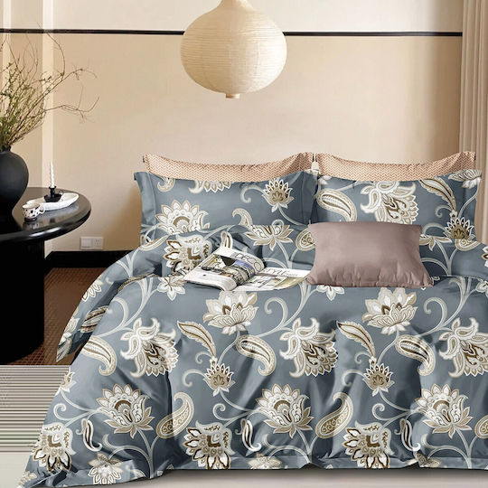 Beauty Home Bettbezug-Set Übergröße mit 2 Kissenbezügen 230x250 12279ΠΘΥΔ Grey