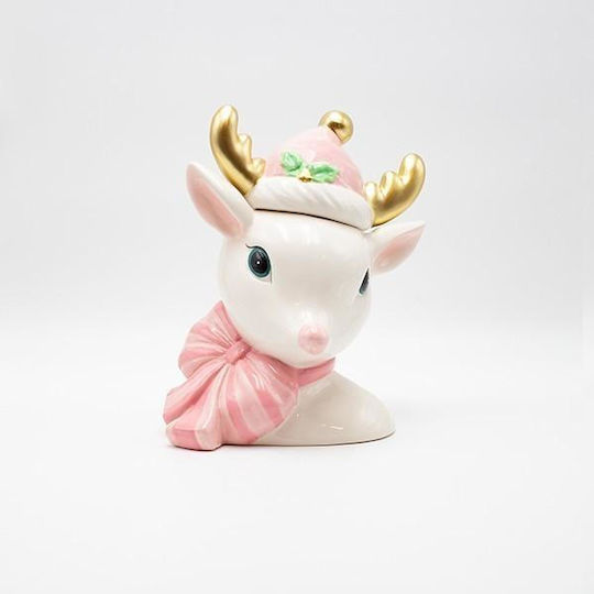 Eurolamp Deer Biscuit Jar Gold Antlers Decorative 20x23.5cm Eurolamp