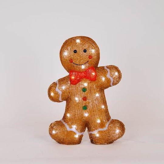 Eurolamp Illuminated Christmas Plastic Figure Candy Brown Height 37cm