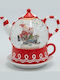 Eurolamp Weihnachtsfigur Santa Candy Wasser im Inneren Beleuchtet mit Batterie Timer 19x15x19cm
