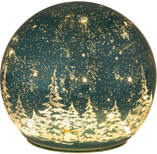 Iliadis Illuminated Christmas Glass Figure Ball Blue Length 12cm