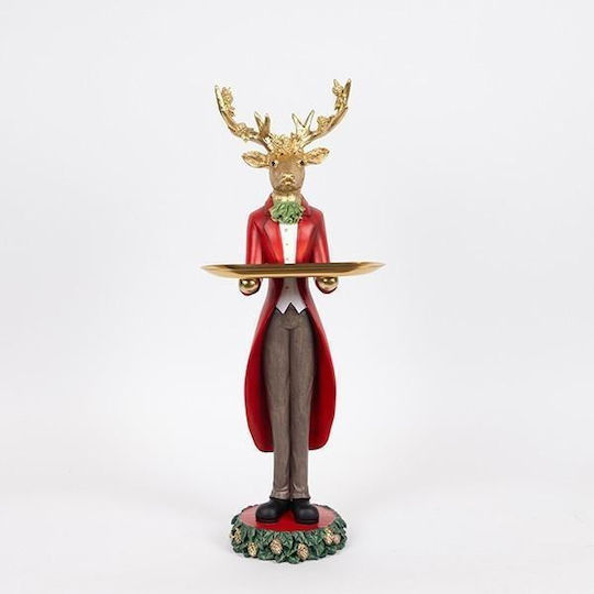 Deer Platter Decorated Antlers Polyresin 19x61cm Eurolamp 600-47038
