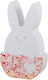 Keramik Kaninchen K947 4.8*8 Weiß-Rot