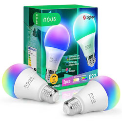 Nous Inteligent LED 9W pentru Dulie E27 RGB 2buc