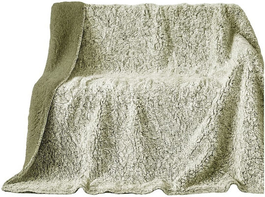 ForHome Pătură Sherpa Simplă 160x220 cm Verde