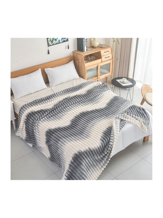 ForHome Κουβέρτα Fleece Μονή 160x220εκ. Γκρι