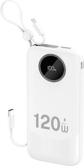Dudao K13 Power Bank 10000mAh 22.5W With USB-A Output Port And USB-C Output Port Power Delivery Quick Charge PPS White