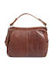 Leder Damentasche Schultertasche Tabac Braun