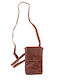 Leder Damentasche Schultertasche Tabac Braun