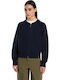 Milan Women's Sweater with Zipper Navy Blue