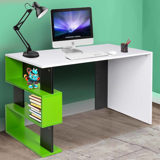 Desk with Bookcase 120x60x75cm Green