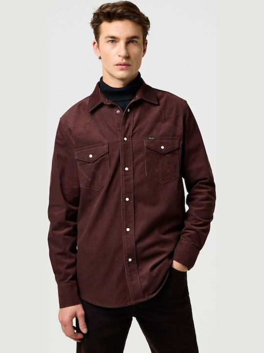 Wrangler Western Μακρυμάνικo Κοτλέ Πουκάμισο Ma...