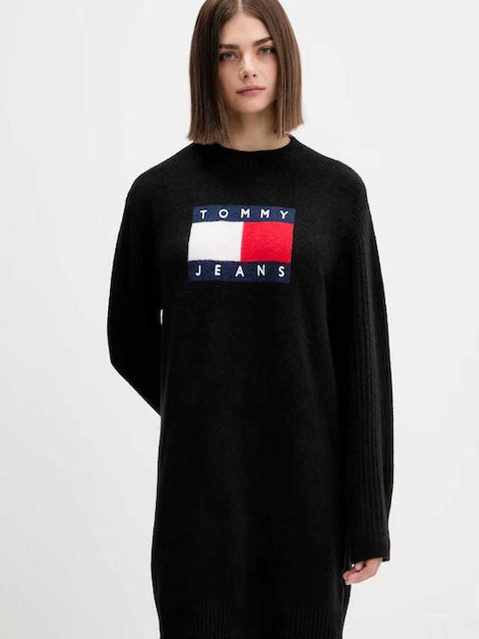 Rochie Mini Sport Mânecă Lungă Neagră
