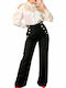 Damen Hoch tailliert Stoff Hose in Slim Passform Black