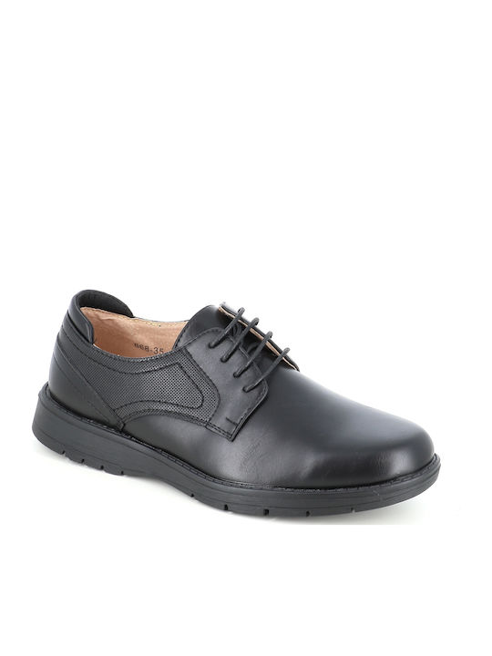 B-Soft Leder Herren Freizeitschuhe Schwarz