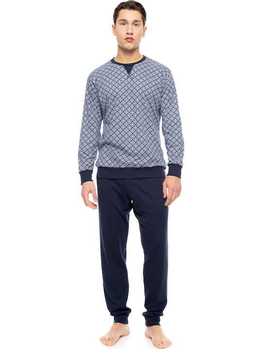 Ulisse Men's Winter Pajamas Set Ocean Blue