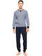 Ulisse Men's Winter Pajamas Set Ocean Blue