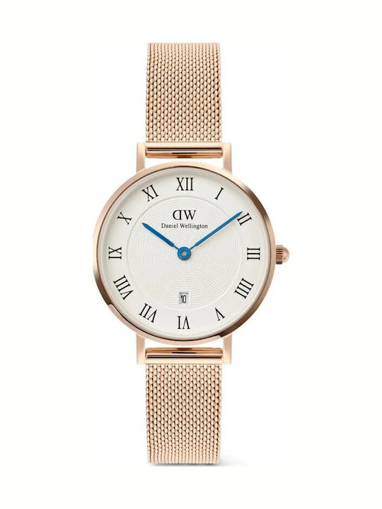 Daniel Wellington Petite Roman Numerals Damen Uhr mit Rose Gold