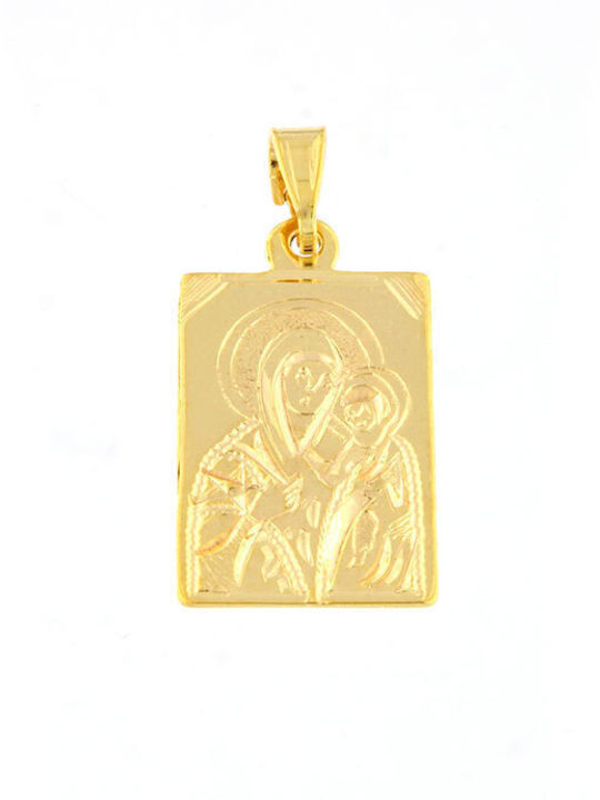 Ios Pendant Kids Talisman with the Virgin Mary made of Gold 9K PXUK1059